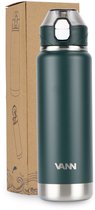 VANN® RVS Drinkfles met rietje 750 ML voor volwassenen - Bidon met rietje - sportfles 24 uur koud/12 uur warm - VANN ACTIVATE BOTTLE