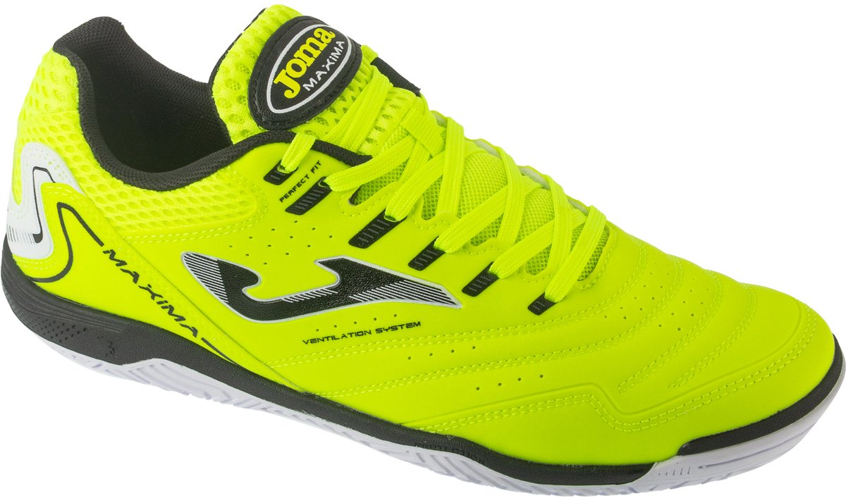 Joma Maxima 25 MAXW IN indoorschoenen voor mannen, geel, maat 44,5, met synthetisch leder en ventilatiesysteem.