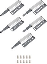 NOVOB® Buffer Druksnappers Incl. Schroeven - 5 Stuks - Push to open - Deurdemper - Deursnapper - Drukbeslag | Voor Kasten en Lades