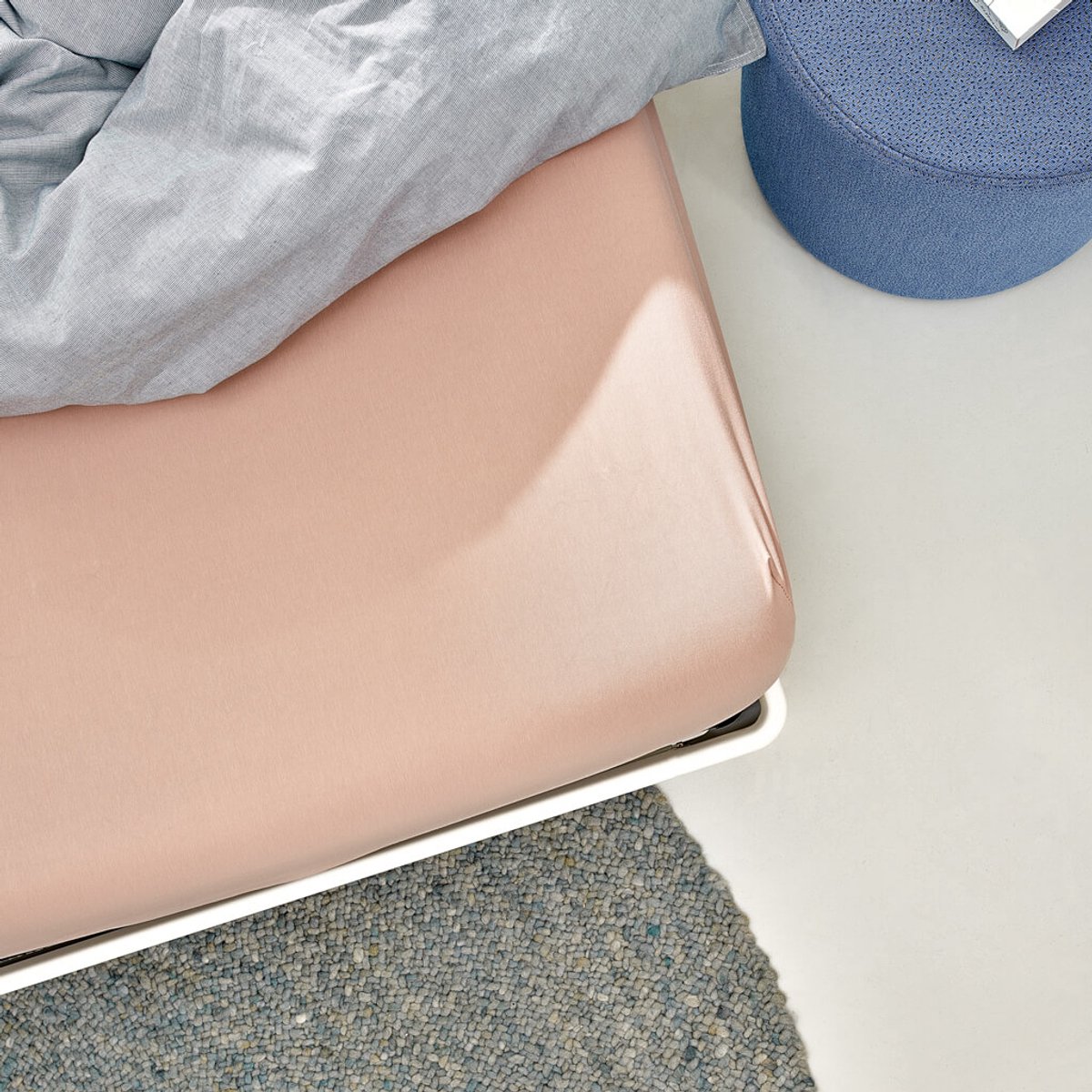 Auping Jersey 235 hoeslaken voor matras - 120 x 200/210/220 cm - Blush - Biologisch katoen