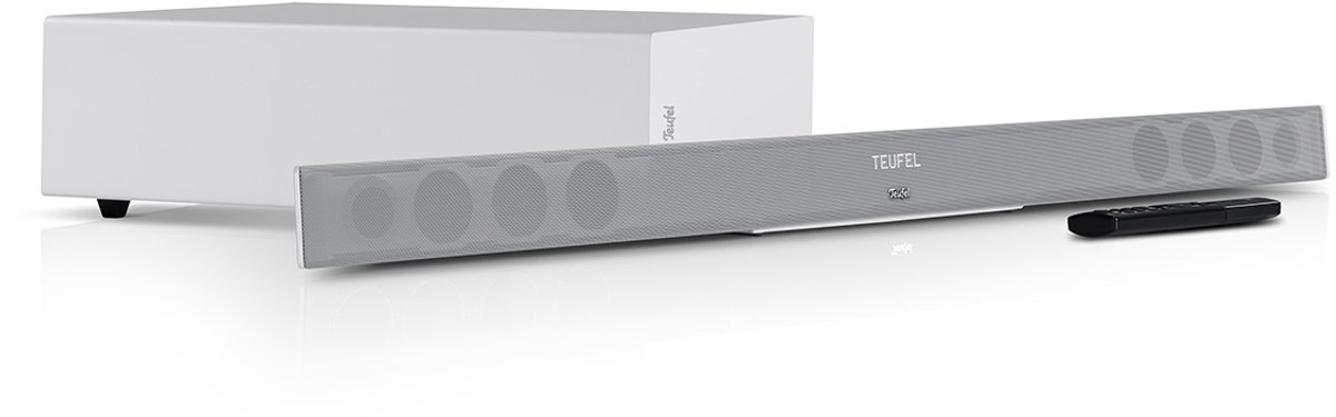 Afbeelding 3 van Teufel CINEBAR 11 voor Dolby Atmos "4.1-Set" - Soundbar met draadloze subwoofer & rearspeakers - Bluetooth met aptX - Virtuele surround sound - wit