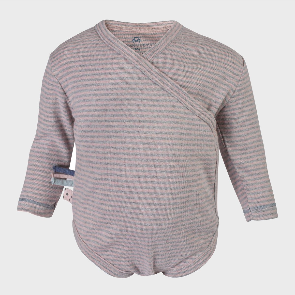 Kimono-bodysuit met lange mouwen voor baby's OrganicEra Organic Baby L/S Kimono body, gestreept