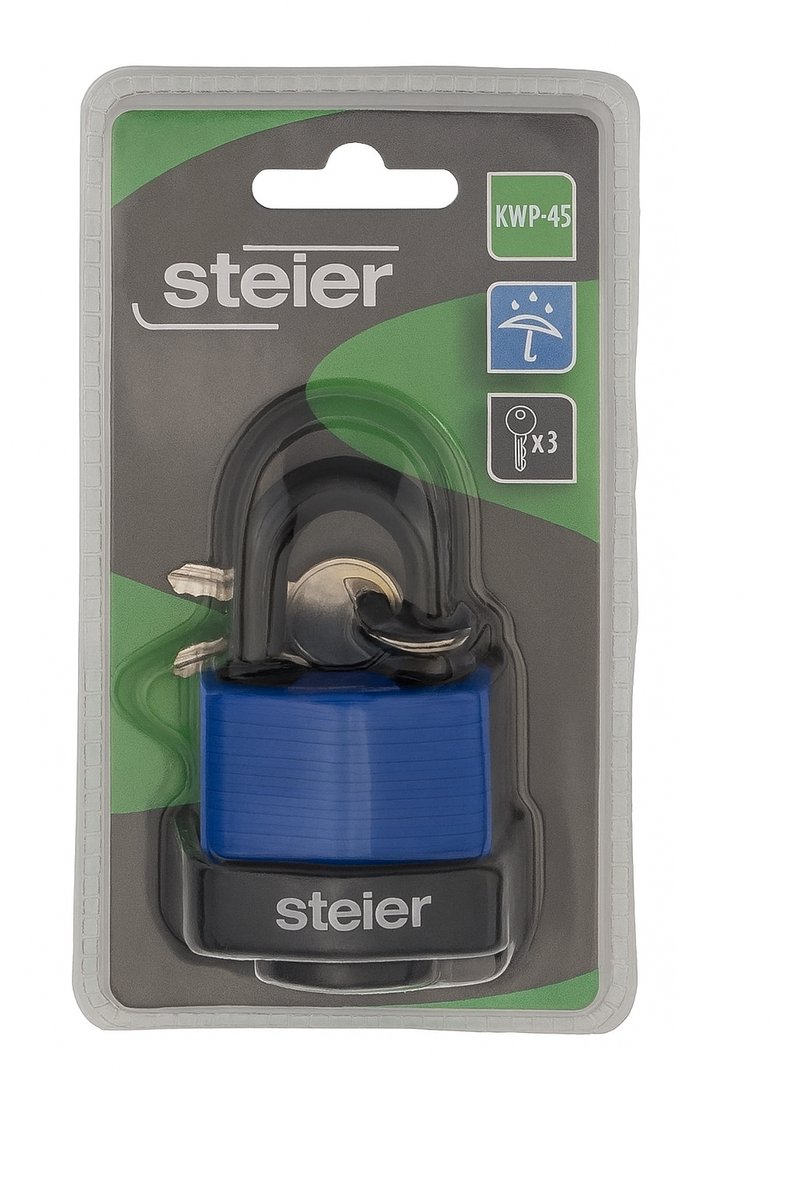 Hangslot, hangslot, gehard staal, kelderslot, beugelslot met 4 sleutels, 50 mm Hangslot, hangslot, gehard staal, kelderslot, beugelslot met 4 sleutels, 50 mm