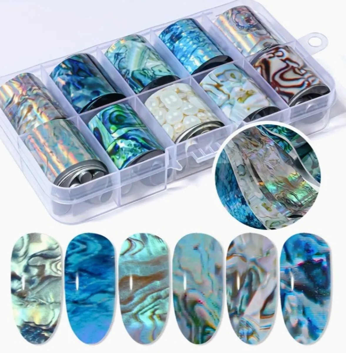 Nagel Folie - Nagelfolie - Nagelstickers - Nail Art - Parel Ontwerp - 10 Stuks
