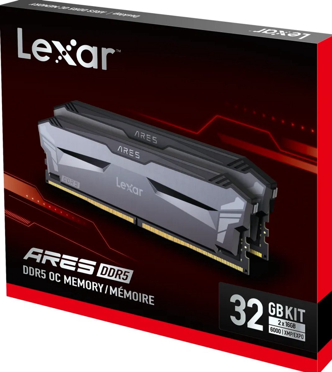 Lexar 32 GB DDR5-6000 (2x 16 GB) Kit werkgeheugen LD5U16G60C320A-RGD, ARES