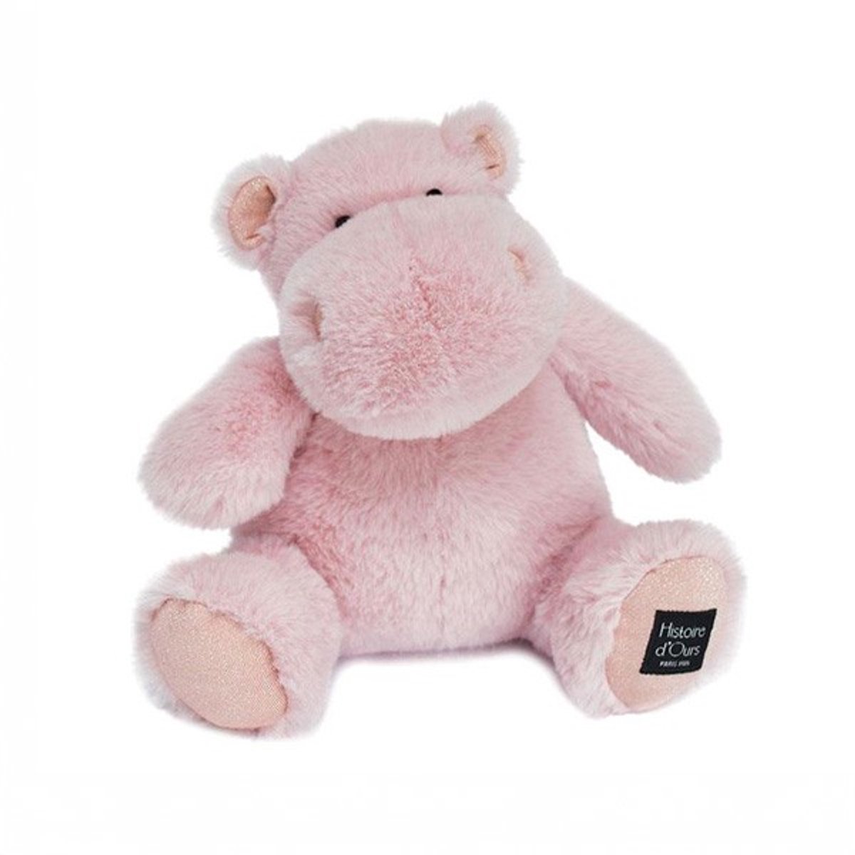 Pluche Hippo Poederroze (25cm)