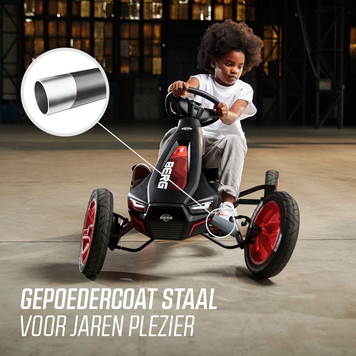 BERG Rally APX Red 3 Gears Skelter - 4+ Jaar - Verstelbare Stoel - Drie versnellingen - LED verlichting - Soundbox Race - Rood — afbeelding 4