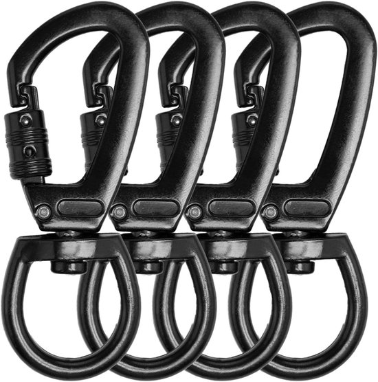 WatDenyFine 50 stuks sleutelhangers, metalen karabijnhaken, karabijnhaken met draaischarnier, sleutelkarabijnhaak, sleutelhanger, klein, zilver en goud, voor doe-het-zelf