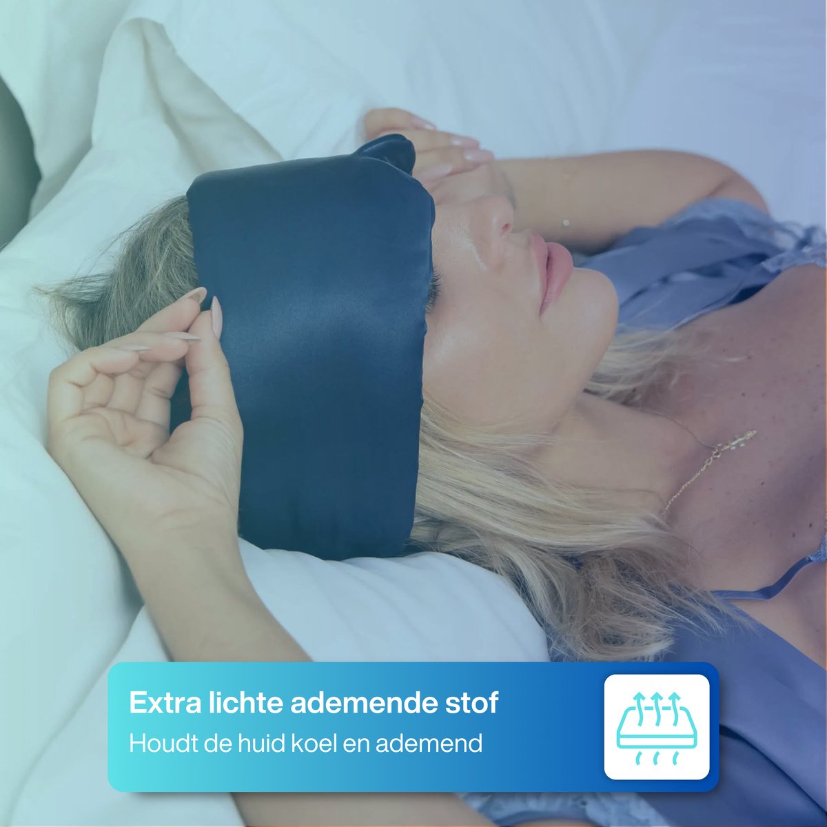 Premium Zijden Slaapmasker - 100% Verduisterend - 23 momme Moerbei Zijde - Silk Sleep Mask - Oogmasker - Anti Rimpel - Donkergrijs — afbeelding 6