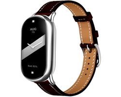 Strap-it Echt leren bandje met gespsluiting - geschikt voor Xiaomi Smart Band 11 / Smart Band 10 / Smart Band 9 / Smart Band 8 (zwart)