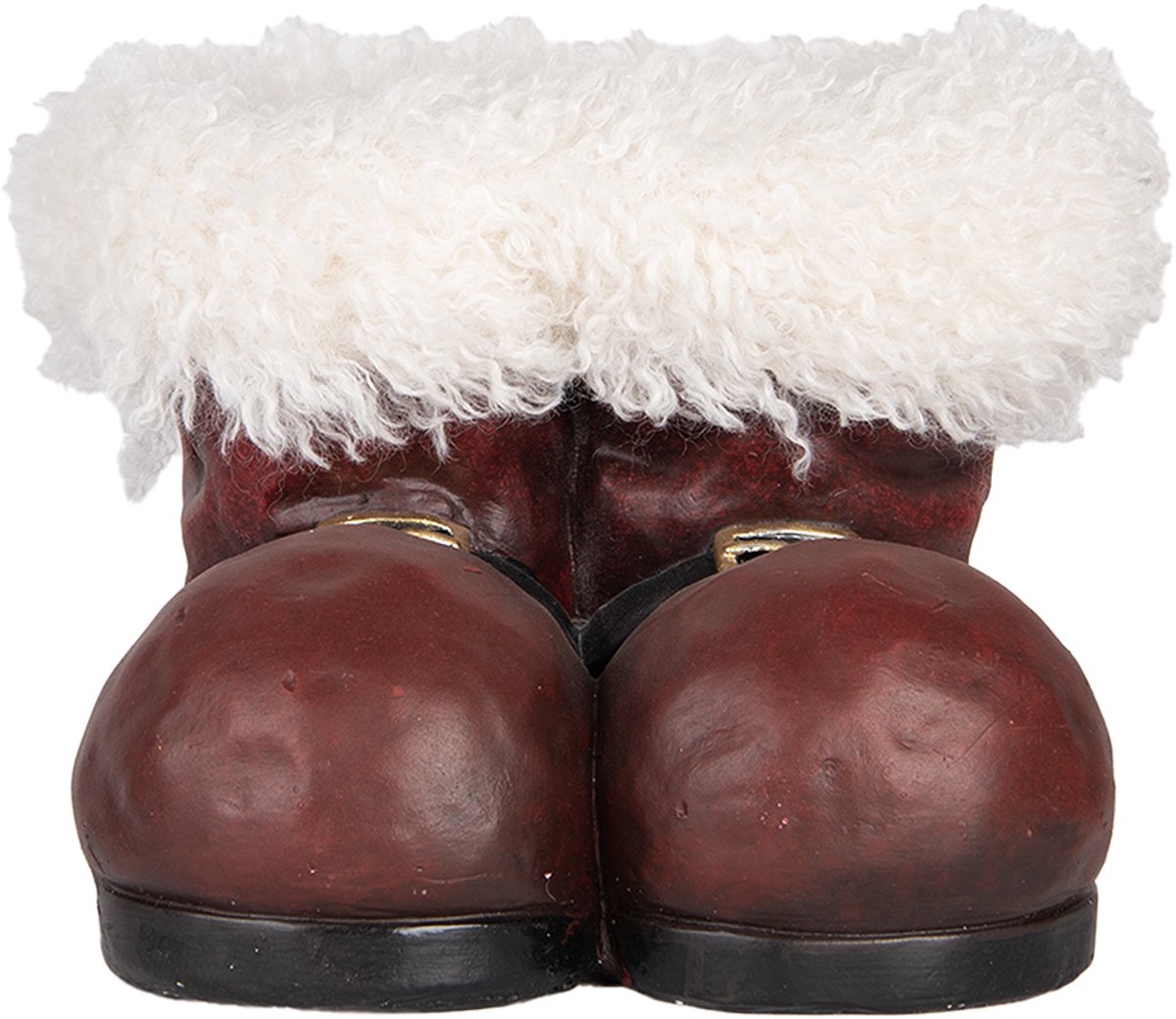 Clayre & Eef Bloempot Laars 26x26x20 cm Rood Wit Keramisch materiaal Kerst