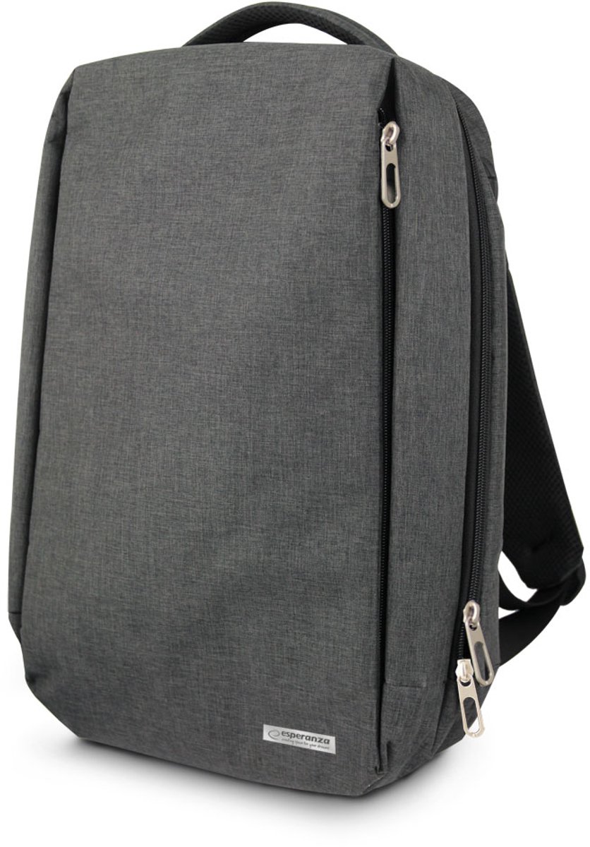 Esperanza VARESE Laptop Rugzak 15.6 inch – Waterafstotend – Verstevigd Laptopvak – Zakelijk & Reizen – Laptoptas – grijs