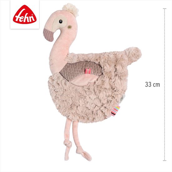 Fehn knuffeldoek flamingo roze baby speelgoed 33 cm. van Merkloos — afbeelding 2