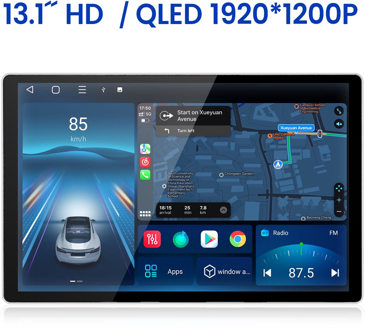 JUNSUN Autoradio - Geschikt voor Peugeot 2008/208 2012-2018 - Android 15 - 6+128 GB - Draadloze CarPlay & Android Auto - Ccta-Core & GPS-navigatie & SWC & Bluetooth & Wi-Fi 4G