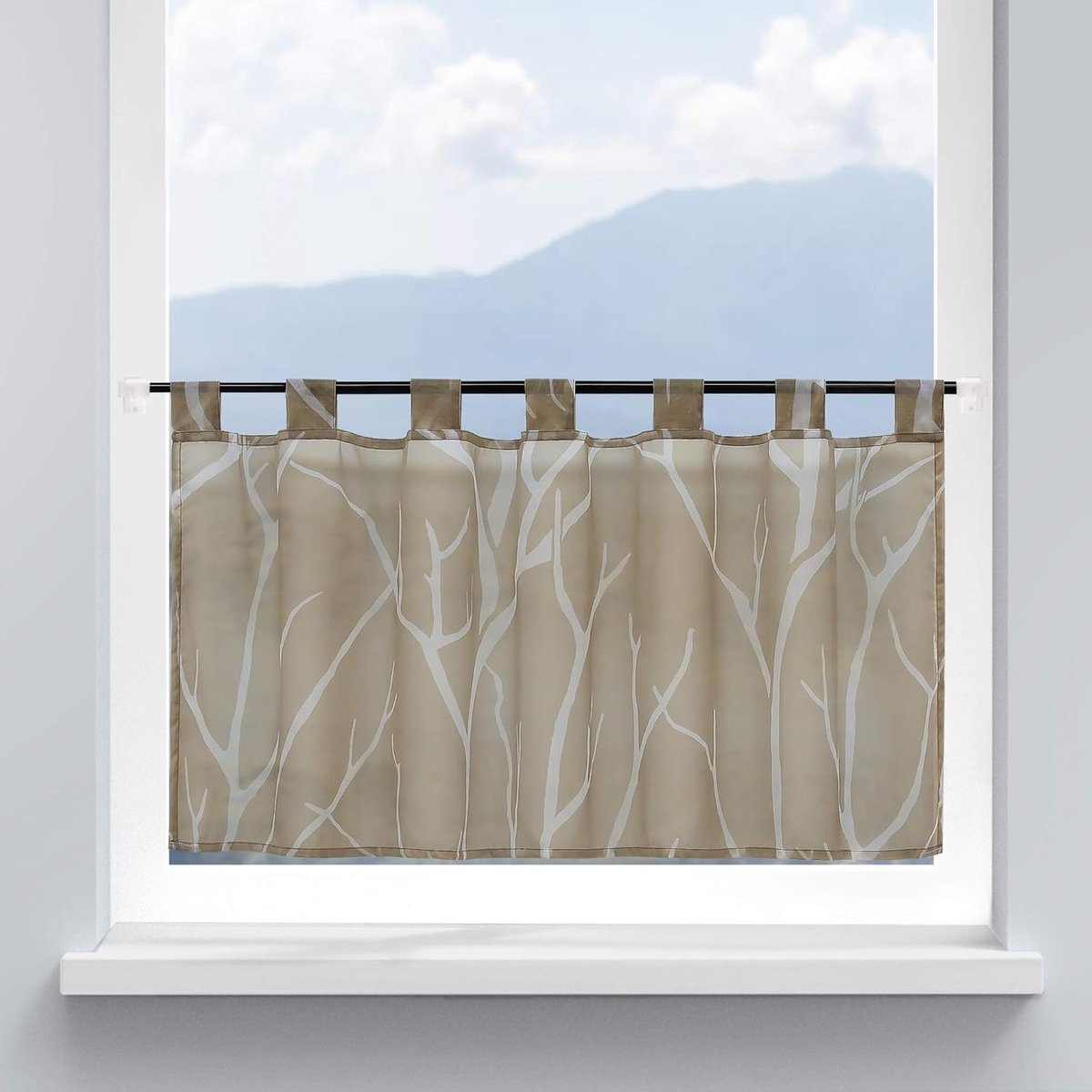 Transparant keukengordijn - lichte privacy - 1 stuk - 100% polyester - 45/90 cm