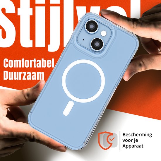 Doorzichtige blauwe hoes voor iPhone, "Stijlvol" tekst, comfortabel, duurzaam, bescherming voor je apparaat.