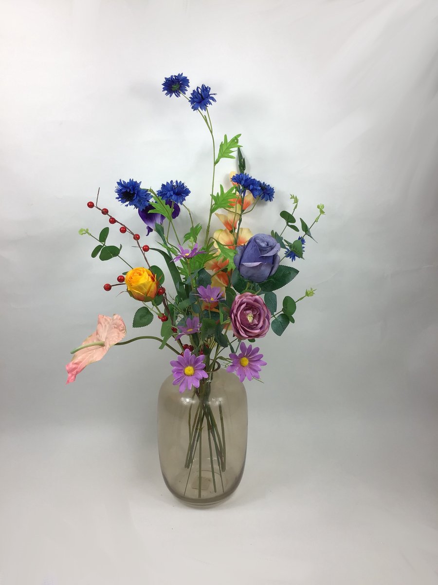 The Bloomistic® – Zijden Boeket – 70-80 cm hoog – Kunstbloemen – moederdag cadeautje – moederdag – housewarming cadeau – voor haar - decoratie – decoratie woonkamer