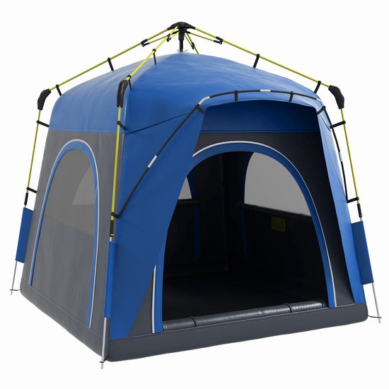Outsunny-Campingzelt-Polyester, Aluminium-240L x 240B x 199H cm-Blau