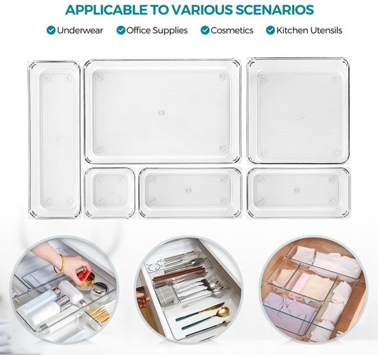 SortNStore Bureau-organizer met 16 lades: Set van 4 make-up organizers met antislip pads | Stapelbare ladekast voor cosmetica, kantoorbenodigdheden, gereedschap en bouwstene