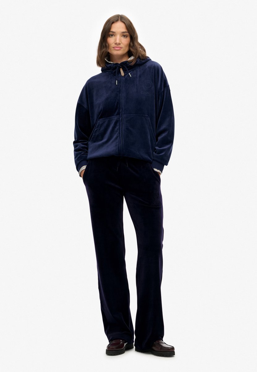 Superdry Country Club Velour Joggingbroek Dames Broeken Marineblauw