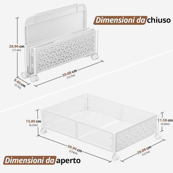 JGS ® Slim Opvouwbaar Schoenenrek voor Onder Het Bed met Grote