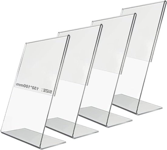 Acryl naamplaathouder U-vormig ontwerp - 10 stuks transparante bordhouder | Inclusief