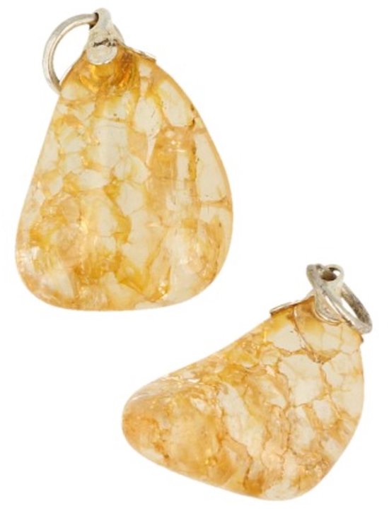 Pendentif pierres précieuses Rockcrystal Gemstone Crackle Yellow