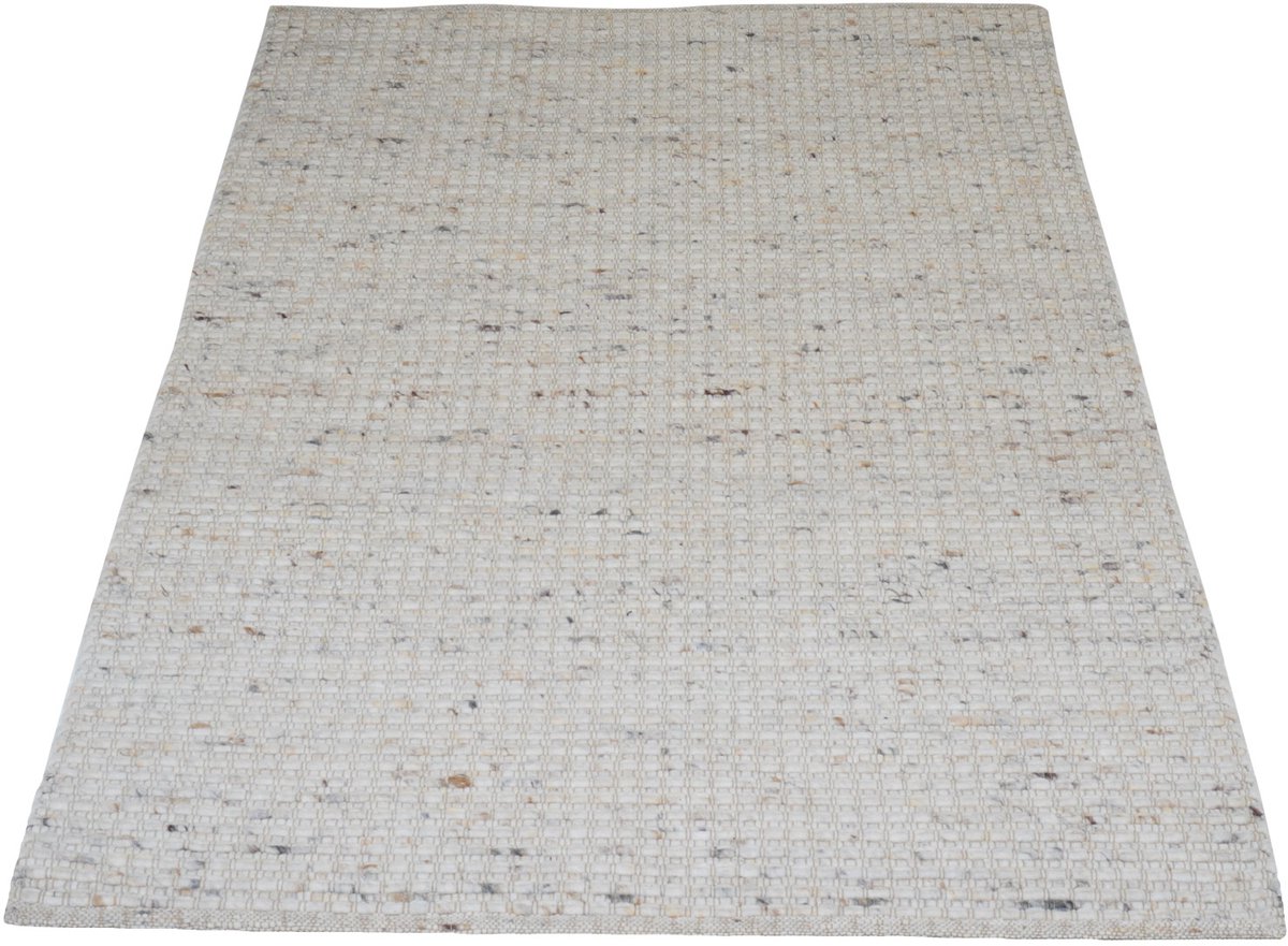 Veer Carpets Vloerkleed Nicole Beige 425 - 200 x 280 cm - Wollen Design Vloerkleed met Symmetrisch Geweven Patroon in Scandinavische / Hotel Chique Stijl