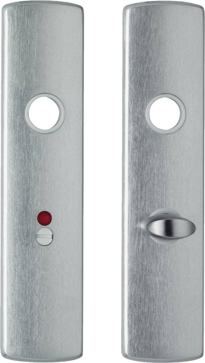 Axa Deurschild Curve Klik WC63/8 - Voor Binnendeuren met WC-sluiting - Afmeting 200 x 45 mm - Uitvoering Aluminium F1 - Geschikt voor Badkamer en Toilet - 1 Stuk in Blisterverpakking