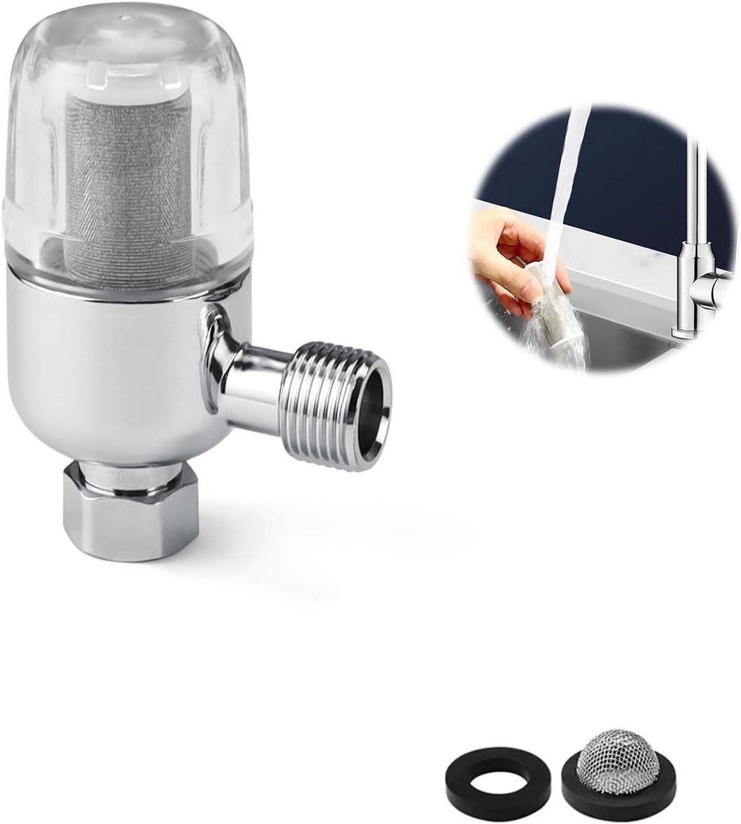 JGS Premium - Roestvrijstalen douchefilter met universele interface - Herbruikbaar - Waterverwarming - Wasmachines