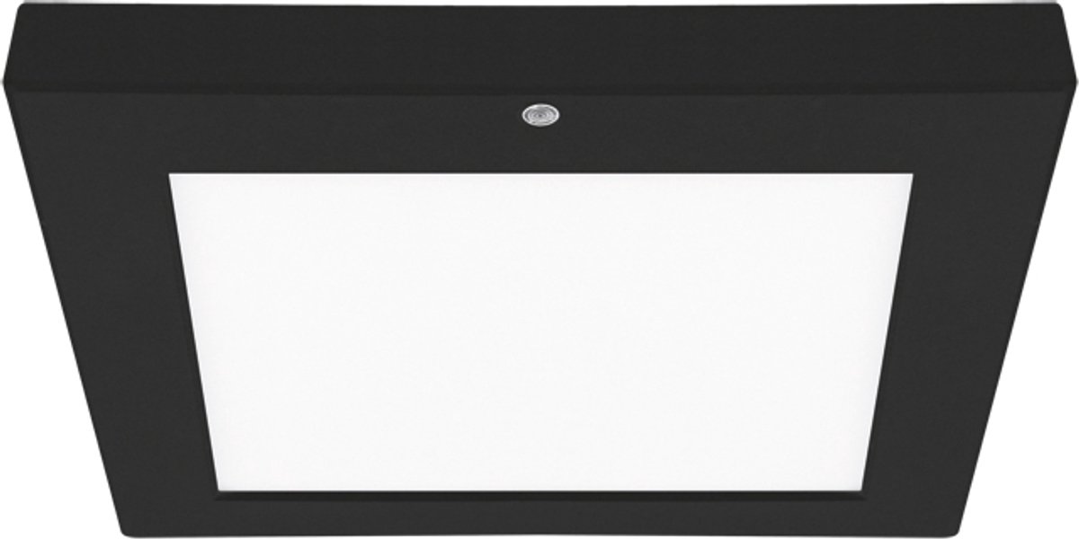 OLGIERD - LED Plafondlamp met Bewegingssensor + Dag en Nacht Sensor - 12W - 1580 Lumen - Aanpasbare Kleur CCT - 360° Zichthoek - Opbouw/Inbouw - Vierkant - Mat Zwart - 175 mm