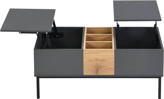 Relaxdays Salontafel Koffietafel Woonkamertafel Uitklapbaar Met Opbergruimte B 732358275