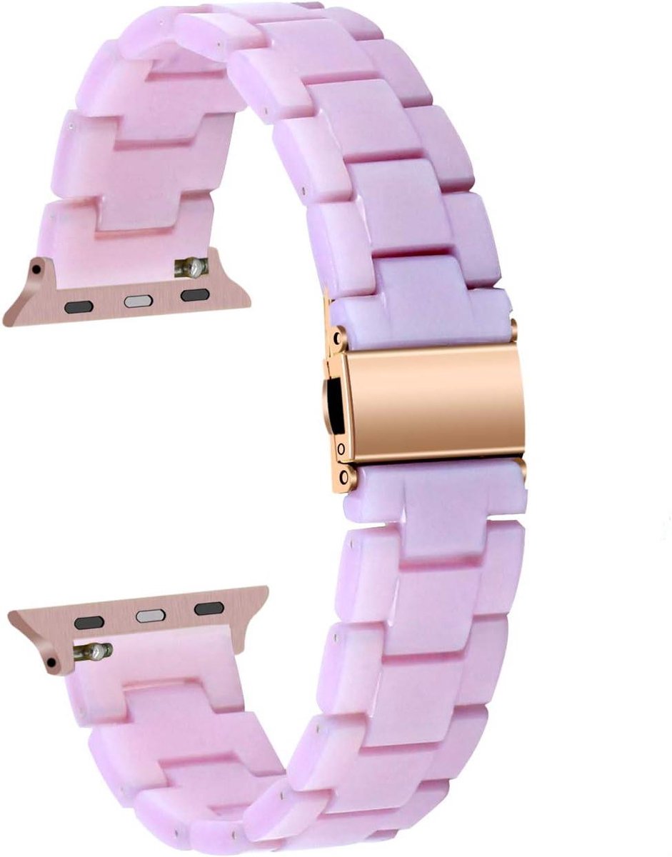Horlogeband van hars compatibel met Smartwatch 42mm 44mm - Vervangende band voor vrouwen en mannen