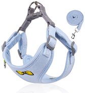 Harnais et laisse en peluche douce pour chien - Comfort - Bleu clair - S