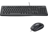 Logitech MK120 - Bedraad Toetsenbord en Muis - Qwerty - Zwart