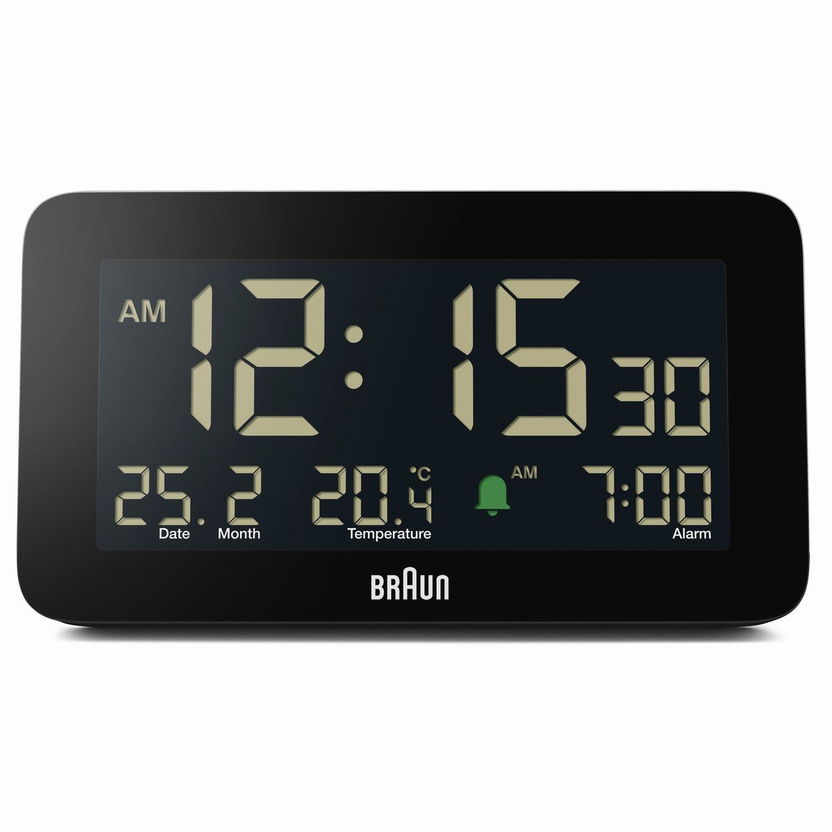Braun BC10B - Wekker - Digitaal - Alarm - Achtergrondverlichtig - Tijdsaanduiding - 12/24 - Datumaanduiding - Temperatuuraanduiding - Snooze - Zwart