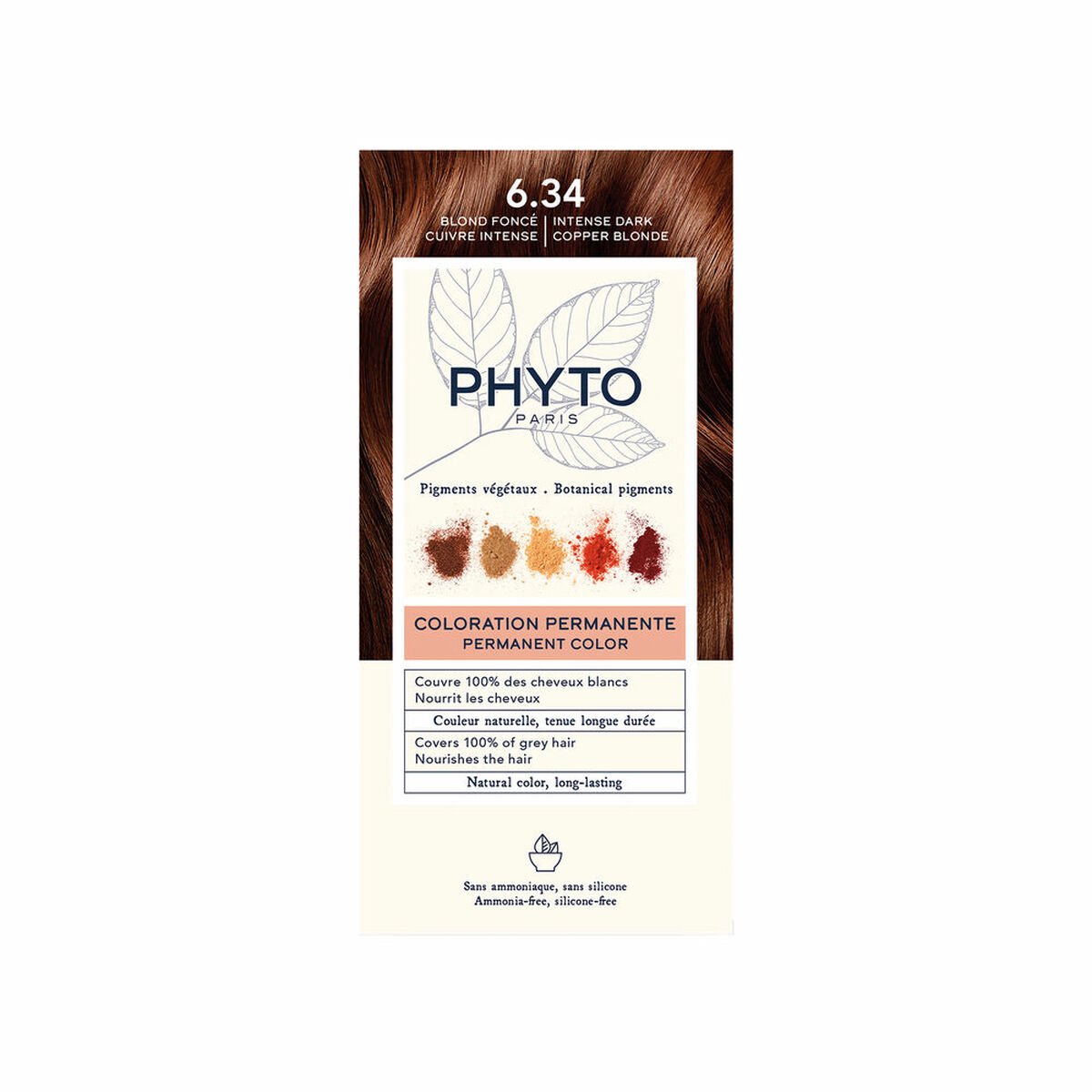Permanente kleur Phyto Paris PHYTOCOLOR Nº6.34 Rubio Oscuro Cobrizo