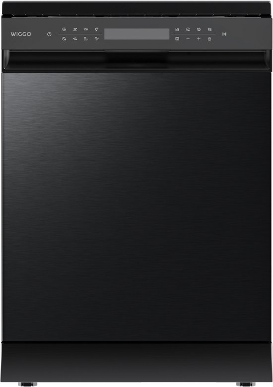 Wiggo WD-F6148B(DX) - Vrijstaande Vaatwasser - 60cm - 14 Couverts - 6 wasprogramma's - Energielabel B - 5 jaar garantie - Zwart Rvs