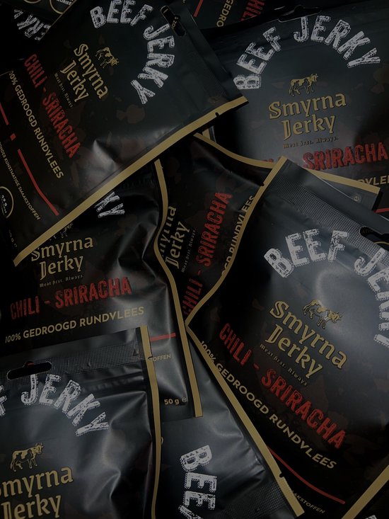 Beef Jerky Chili-Sriracha – 100% Rundvlees – 3 x 50 g