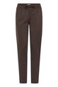 Pantalon marron avec cordon de serrage et poches latérales.