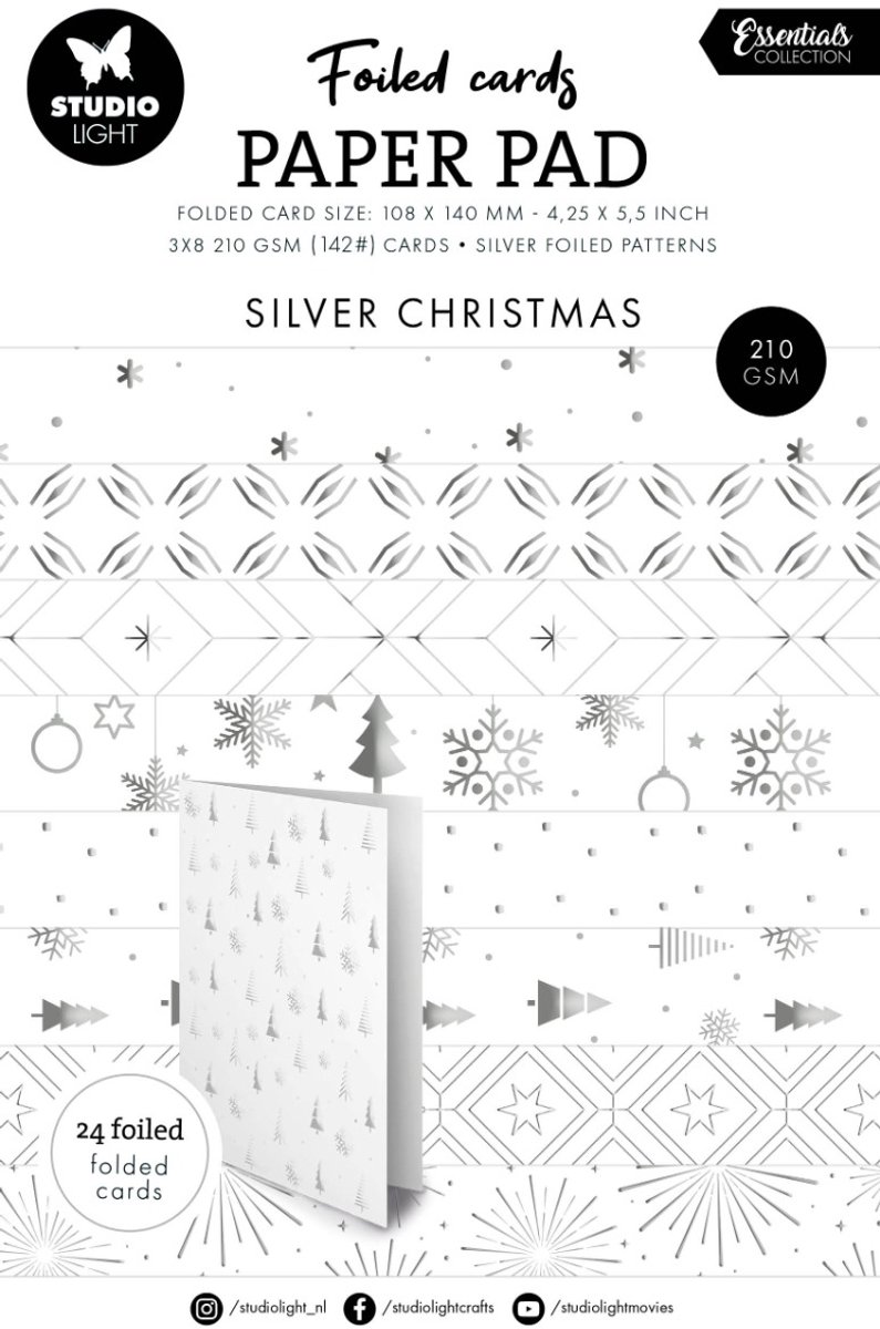 Foiled cards Silver patterns - Essentials nr. 384