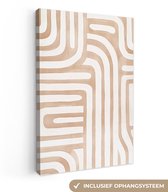 Tableau sur toile 80x120 cm - Décoration murale exclusive Tons terre - Motif labyrinthe - Décoration murale salon - Décoration chambre - Accessoires chambre - Peintures sur toile