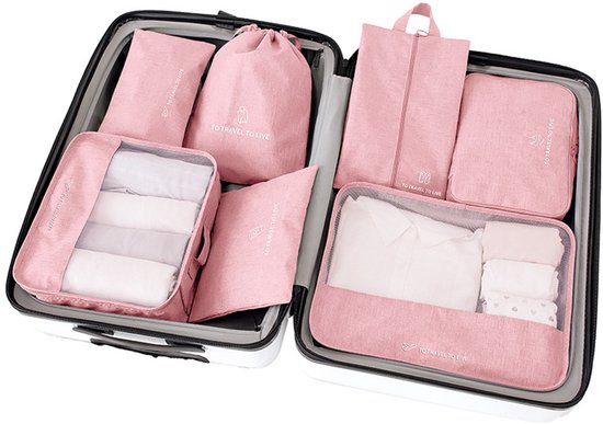 Set de 7 Cubes d'emballage Vêtements - Rose