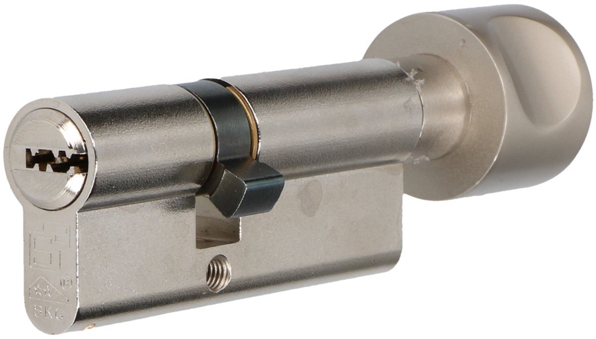 S2 veiligheidscilinder F6 K60/40 SKG 2, knopcilinder (verschillend sluitend)