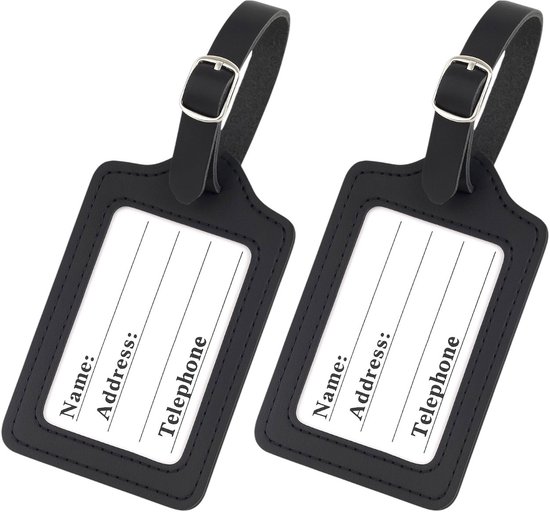 Bagagelabels, 2 Pack PU lederen bagagelabels Privacybescherming Grappig dier