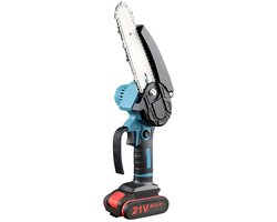 Mini kettingzaag 21 V - 10 en 15 cm - 2 accu's - 500 W