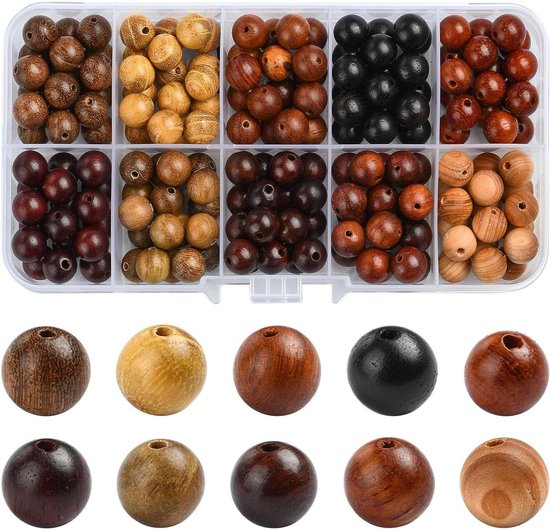 Foto: Allecto plus houten kralen in diverse stijlen voor sieraden maken kleurrijke kralen voor ambachten houten spacer kralen accessoires inbegrepen