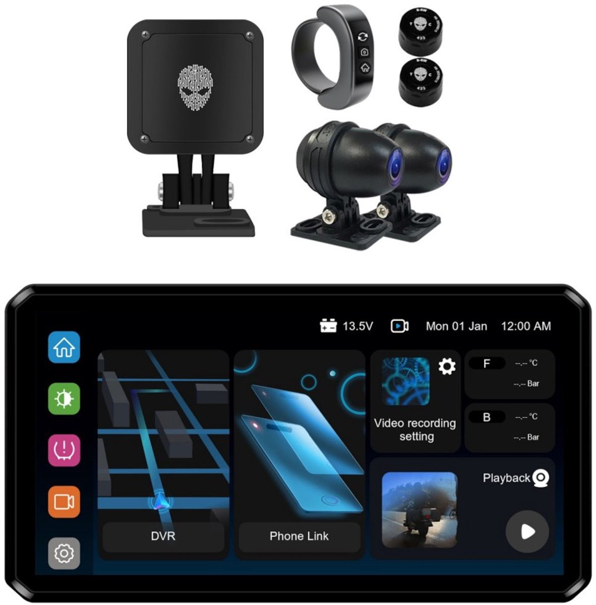 AlienRider M2S Ultimate Bundle Motorcycle Multimedia System - Maat -