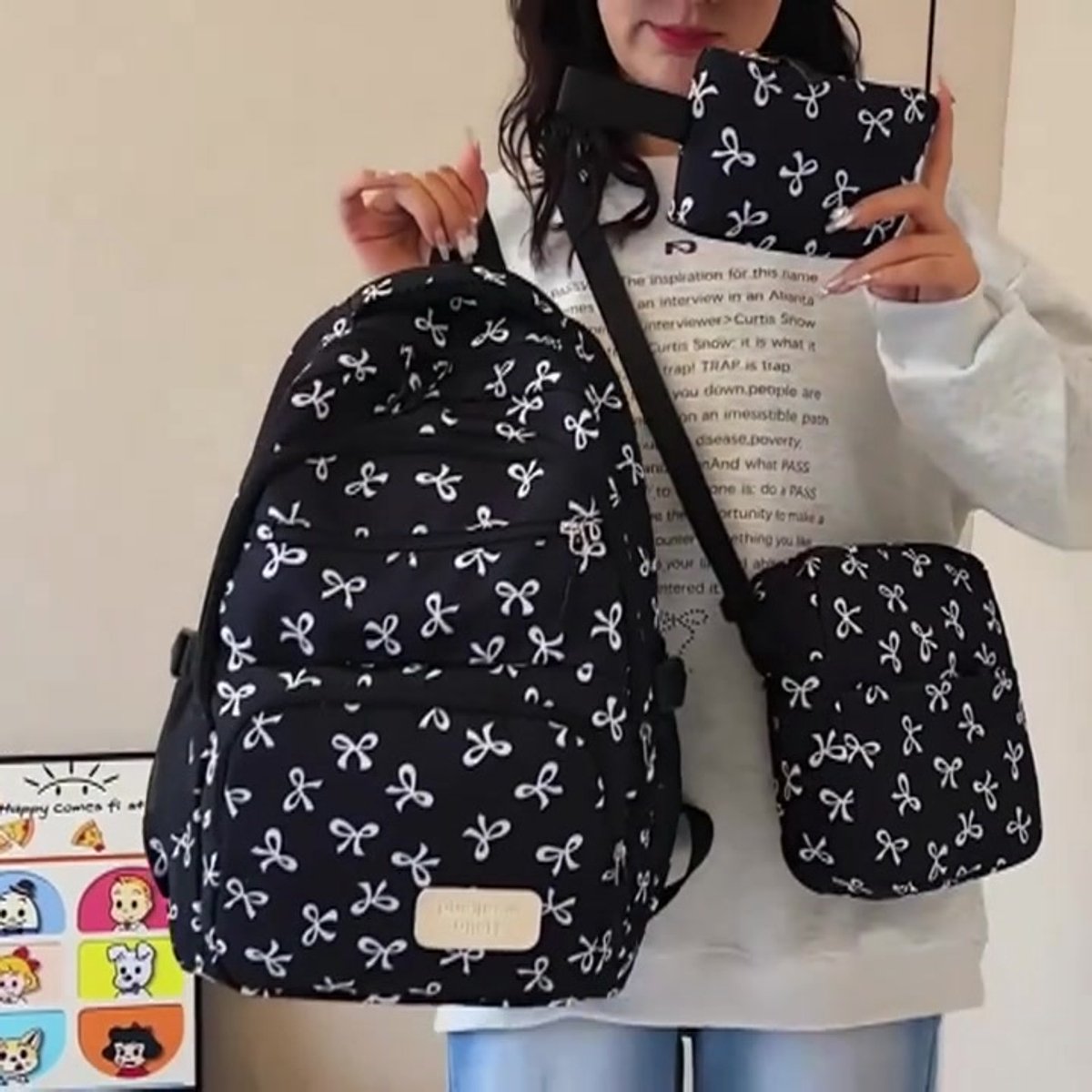Viquel - Schooltas Bubbles met Pop-it - Schooltas voor meisjes, eenhoorn, 2 vakken, roze, ergonomische schooltas met reflecterende strepen, meerdere vakken