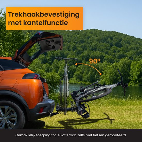 R2B Fietsendrager Auto - 2 (Elektrische) Fietsen - Inklapbaar én Kantelbaar - 60 KG Draagvermogen - 13 Polig - Fietsendrager electrische fietsen 2 - Fietsdrager voor op trekhaak - Bike Rack Car - Fietsenrek Auto — afbeelding 3